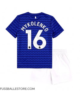 Günstige Everton Vitaliy Mykolenko #16 Heimtrikotsatz Kinder 2025-26 Kurzarm (+ Kurze Hosen)